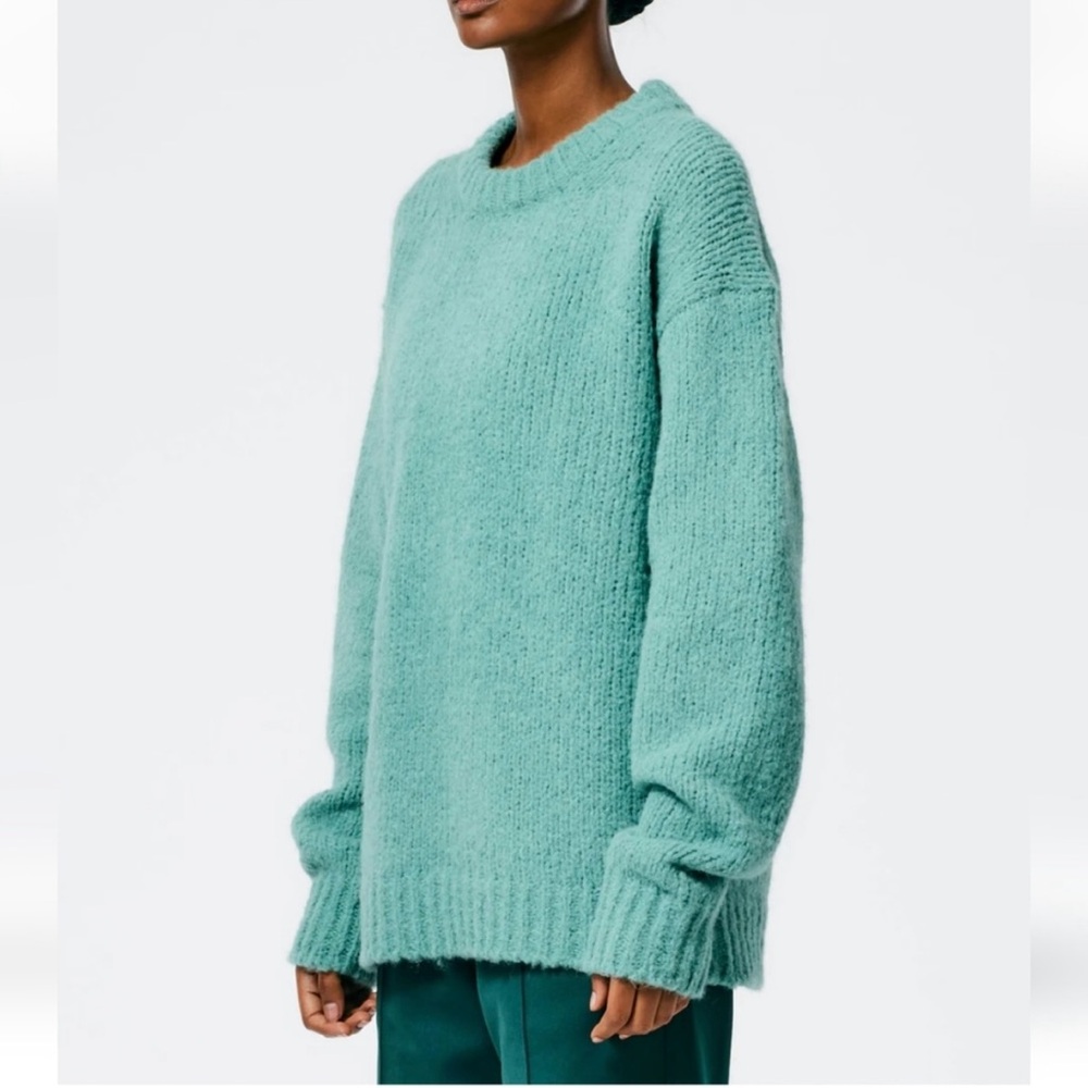 Tibi Airy Alpaca Pullover - Fern Green